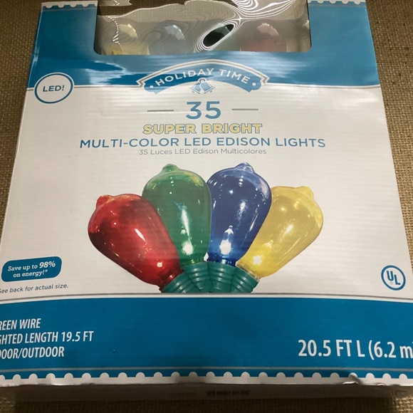 Holiday Time 35 Super Bright Multi-Color LED Edison Lights New - Picture 2 of 7